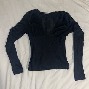 Free People Intimates plunging knit long sleeve